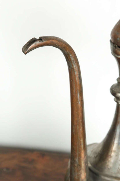 Antique 19th Century Ottoman Turkish Tinned Copper Ewer Ibrik, Islamic Metalwork