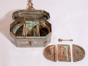Handcrafted Tinned Copper Metal Betel or Spices Caddy Box
