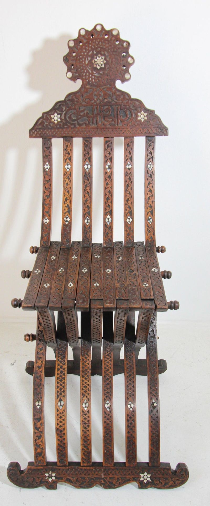 Moorish 19th Century Folding Chair Inlaid