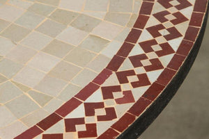 Moroccan Outdoor Round Mosaic Tile Dining Table on Iron Base 47 in.