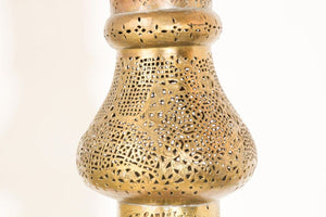 Antique Egyptian Middle Eastern Brass Candleholder Floor Lamp
