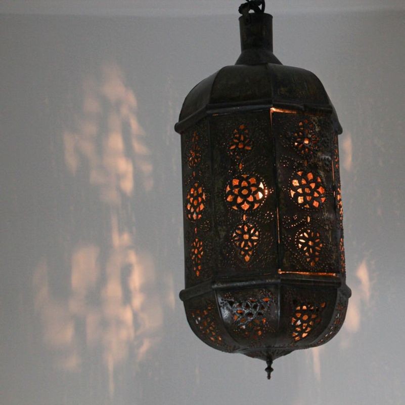 Moroccan Moorish Handcrafted Metal Lantern Pendant