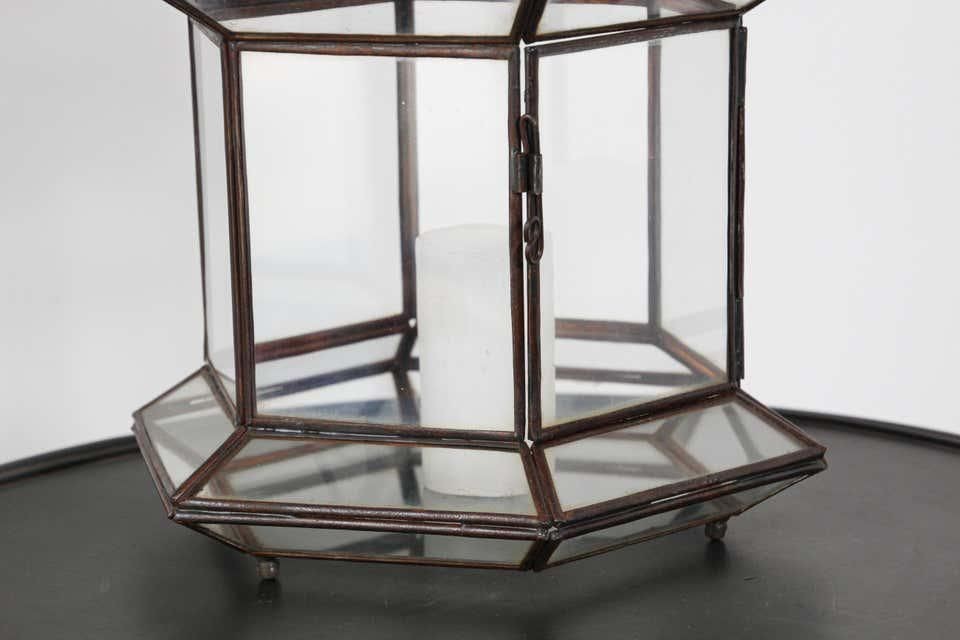 Handcrafted Large Moroccan Clear Glass Candle Lantern