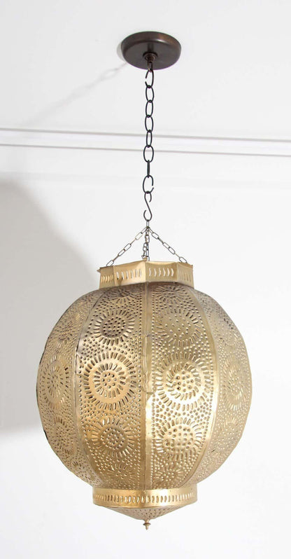 Handcrafted Moroccan Gilt Metal Pendant, North Africa