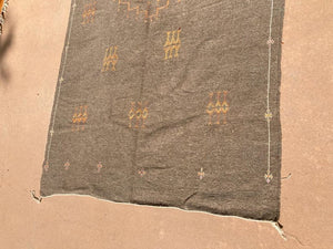 Moroccan Vintage Flat-Weave Brown Rug