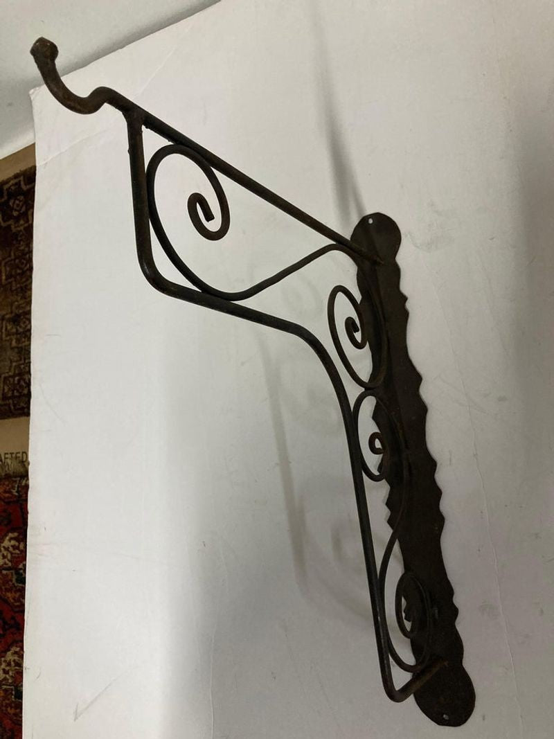 Large Wrought Iron Scrolling Wall Mounted Bracket for Lanterns or Signs
