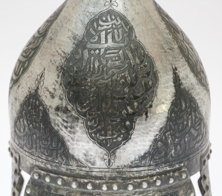 Islamic Indo Persian Kulah Khud Helmet with Arabic Inscription