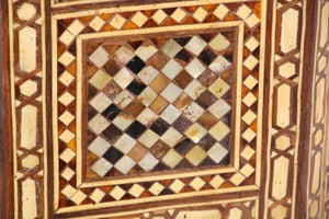 Moorish Handcrafted Octagonal Pedestal Table Inlaid with Mosaic Marquetry