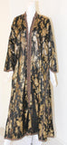 Vintage Moroccan Caftan, Black and Gold Embroidered, ca. 1960s