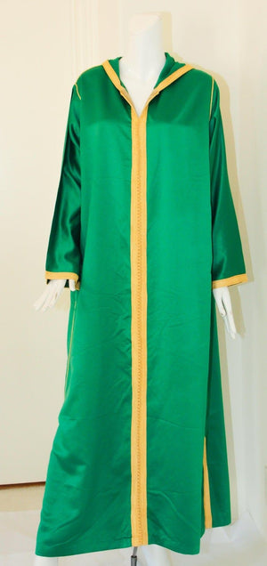 Moroccan Hooded Caftan Emerald Green Djellabah Kaftan