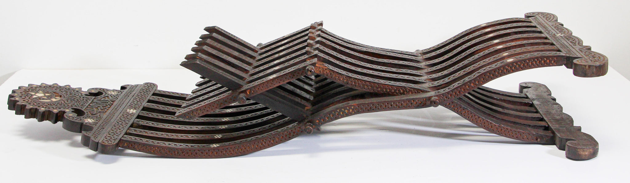 Middle Eastern 19th Century Inlaid Moorish Folding Chair
