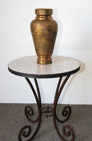 Middle Eastern Brass Islamic Art Vase Engraved with Arabic Calligraphy