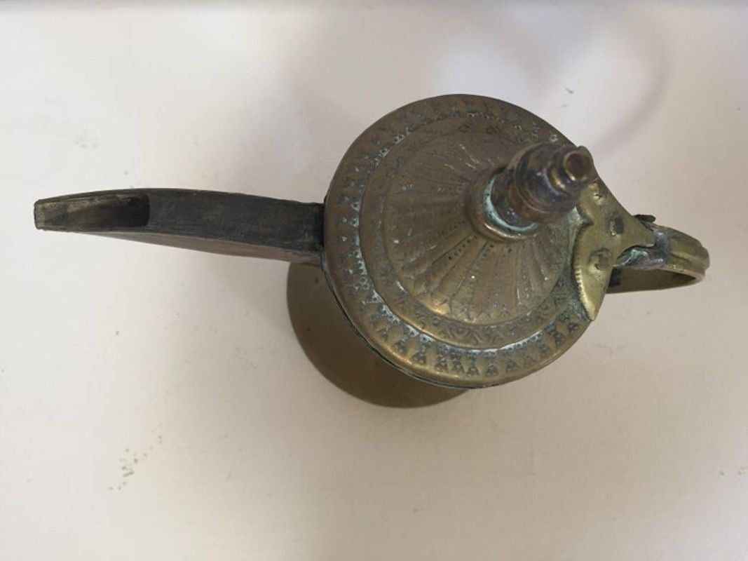 Middle Eastern Dallah Arabic Copper and Brass Coffee Pot