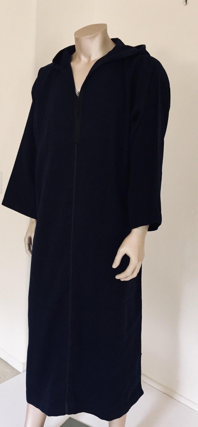 Moroccan Gentleman Hooded Blue Wool Djellaba