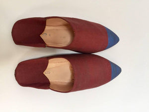 Moroccan Silk Slippers Burgundy