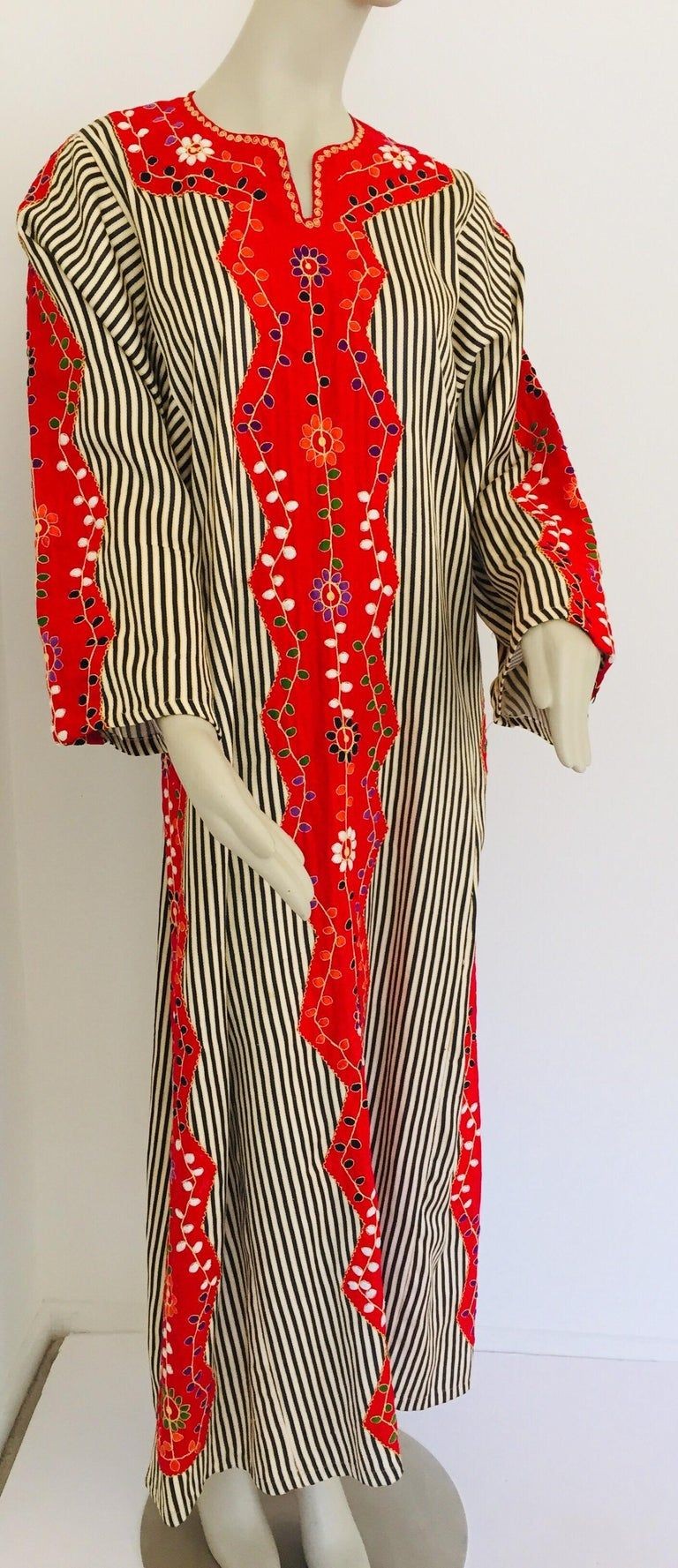 Vintage Middle Eastern Ethnic Caftan, Kaftan Maxi Dress