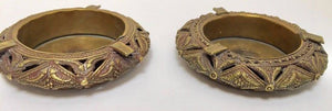 Pair of Round Handcrafted Brass Ashtrays India