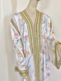 Vintage Moroccan White Kaftan Maxi Dress Caftan Size Large