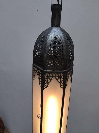 Handcrafted Moroccan Moorish Milky Glass Pendant Light
