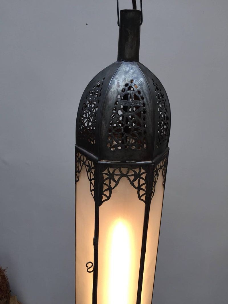 Handcrafted Moroccan Moorish Milky Glass Pendant Light