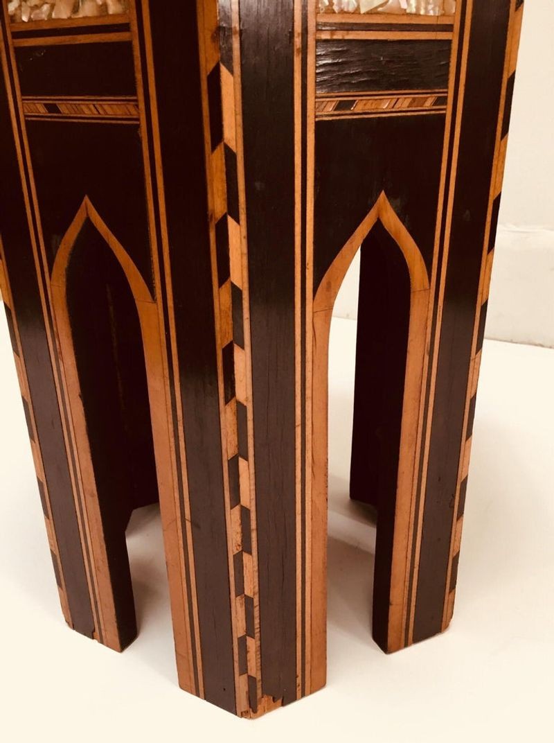 19th Century Hand-Carved Moorish Side Table from Turkey