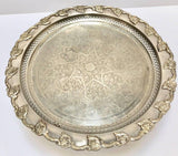 Moroccan Polished Round Footed Silvered Tray Table
