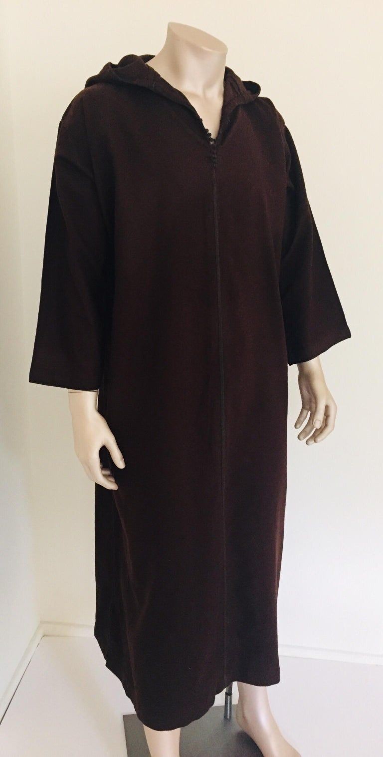 Moroccan Gentleman Hooded Brown Wool Djellaba