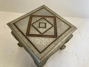 Vintage Anglo-Indian Silvered Wrapped Clad Side Low Table