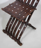 Moorish 19th Century Middle Eastern Inlaid Folding Chair