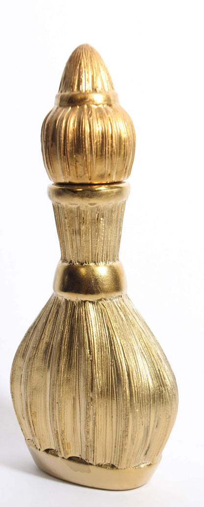 Moorish Bohemian Decorative Gilt Porcelain Flask with Lid