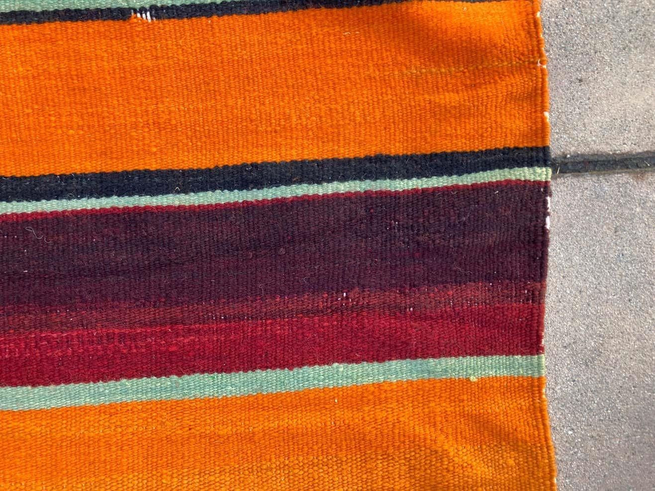 1960s Moroccan Vintage Flat-Weave Berber Rug