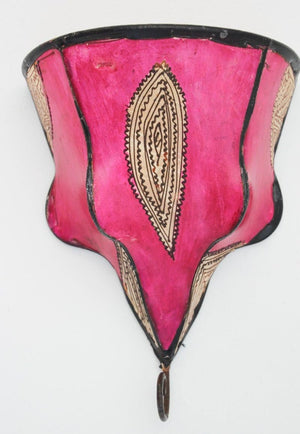 Parchment Moroccan African Art Wall Curved Sconce