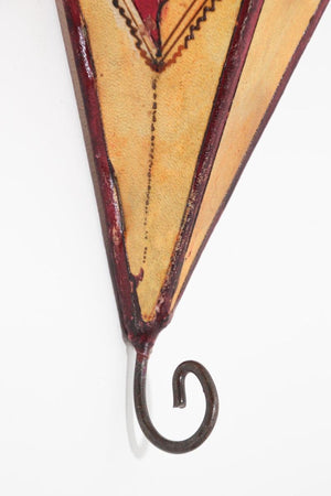 Moroccan Handpainted Parchment Folk Art Wall Sconce