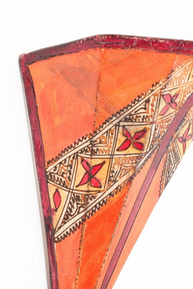 Moroccan Parchment Handpainted Folk Art Wall Sconce