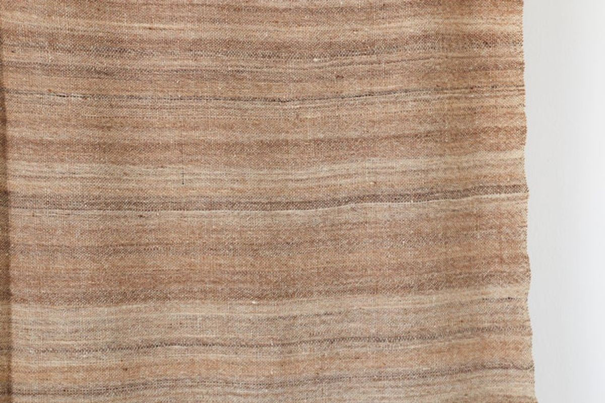 1960s Moroccan Vintage Flat-Weave Brown Tribal Organic Textile