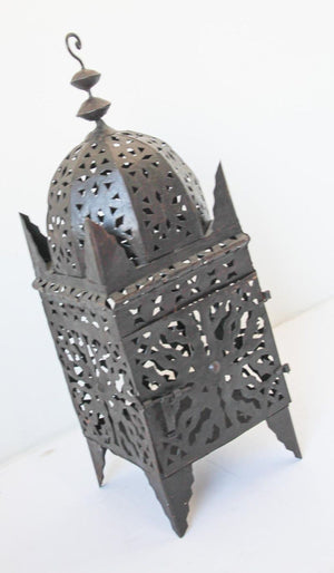 Large Moroccan Moorish Hurricane Metal Candle Lantern