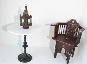 Moroccan Moorish Tole and Glass Candle Lantern