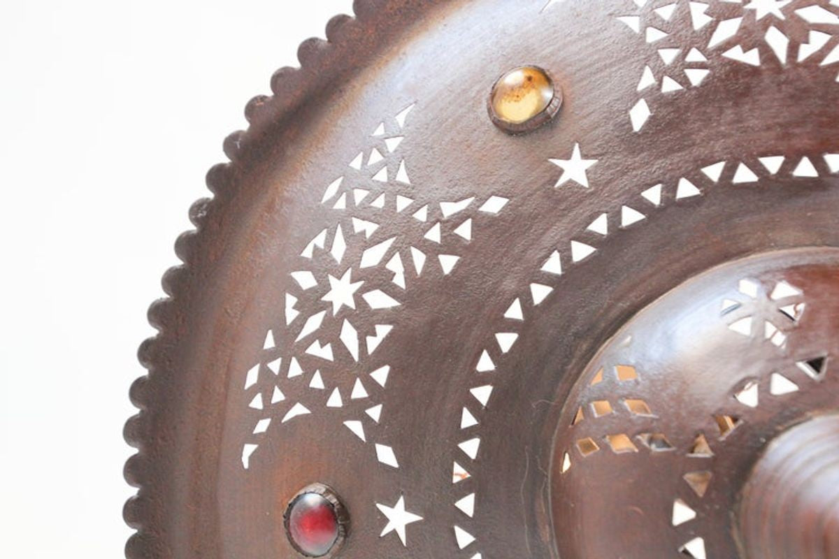 Handcrafted Moroccan Metal Chandelier with Moorish Design