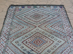 1960s Vintage Zemmour Moroccan Berber Rug Runner
