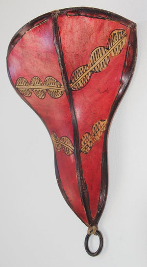 Tribal Art African Parchment Wall Sconce Red
