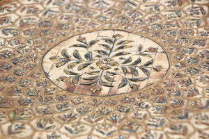 Indian Mughal style Overlaid and Hand Painted Metal Platter