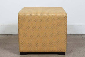 Vintage Cube Upholstered Stools Moroccan Ottomans, Poufs - a Pair