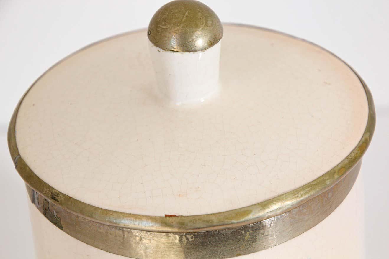 Vintage Moroccan Ceramic Urn with Lid