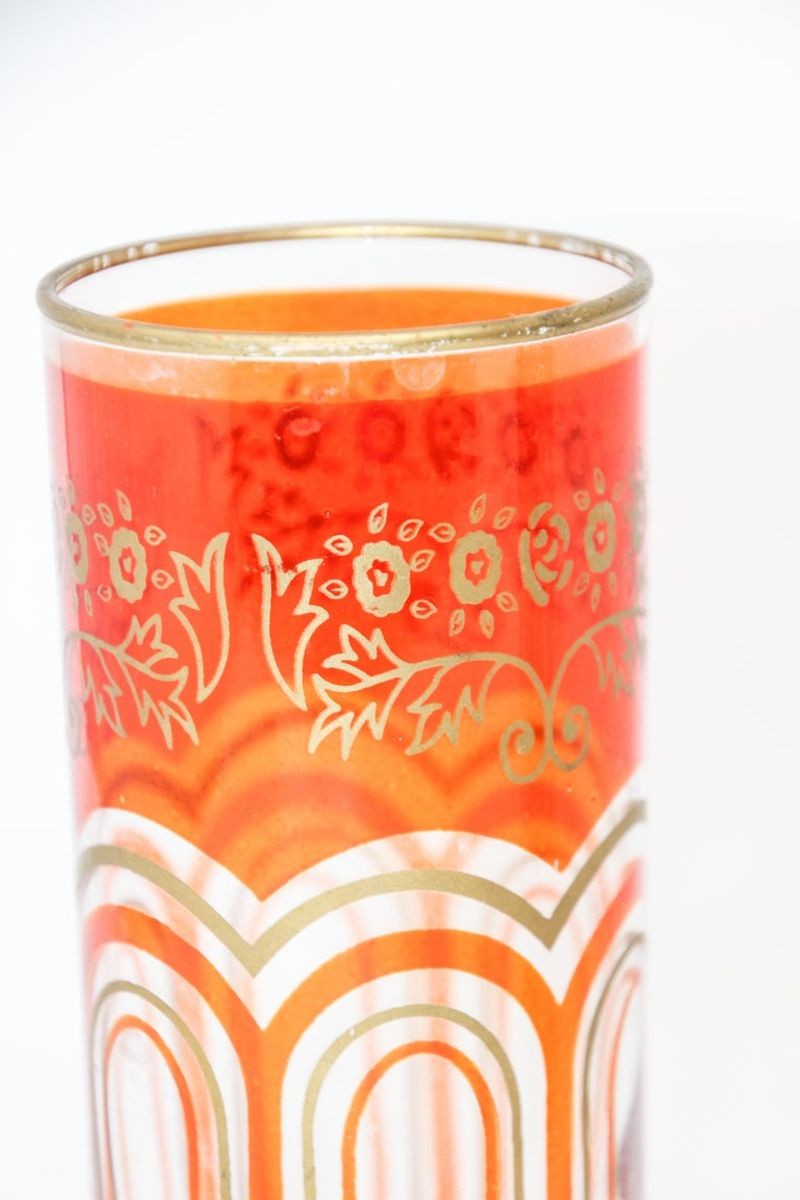 Set of Three Glass Candleholder Vases with Moorish Alhambra Design