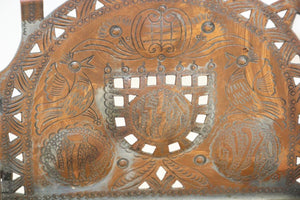 Moroccan Copper Hanukkah Lamp Judaica Menorah