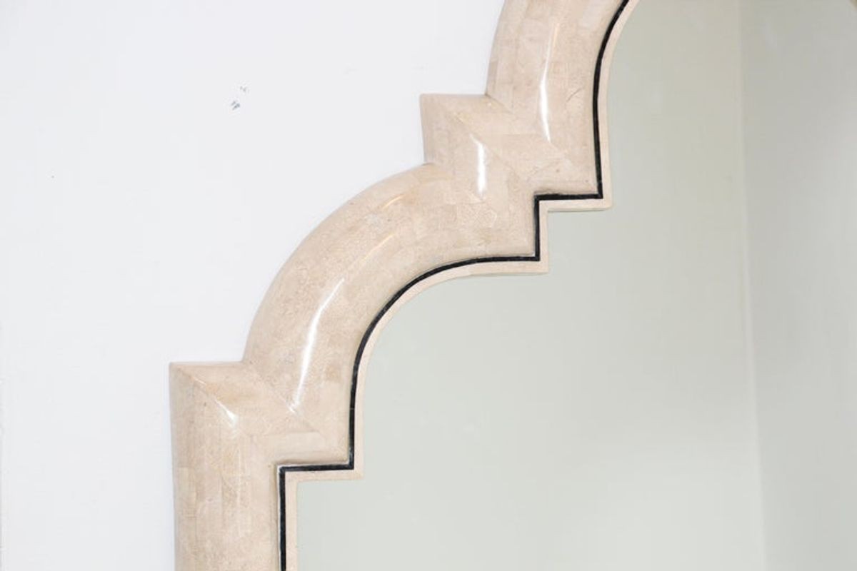 Moroccan Moorish Mirror Tessellated Stone by Maitland Smith.