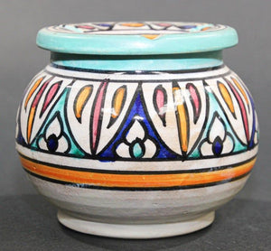 Moroccan Hand Painted Vintage Ceramic Astray from Fez
