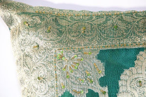 Green Moorish Pillow Embellished with Sequins and Beads