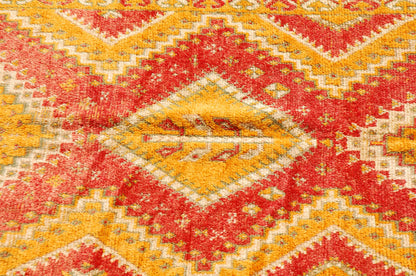 1960s Vintage Moroccan Rug Orange and Red Authentic Tribal Carpet