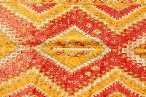 Vintage Moroccan Geometrical Orange Tribal Rug